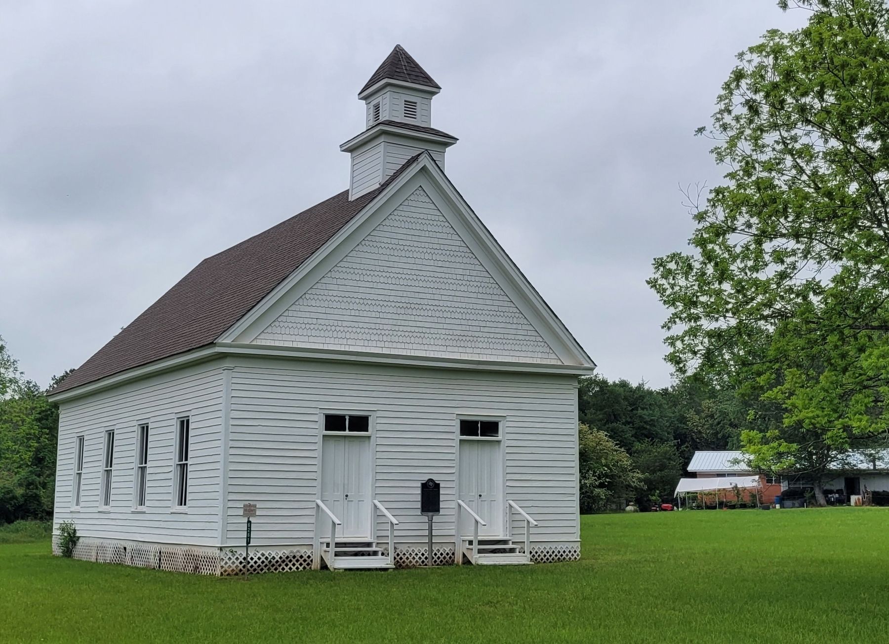 The view of the Augusta Union Church and Marker from the road. Click for full size. The view of the Augusta Union Church and Marker from the road image. Click for full size.