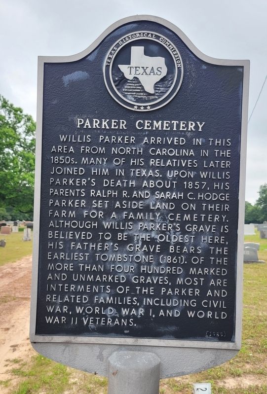 Parker Cemetery Marker. Click for full size. Parker Cemetery Marker image. Click for full size.