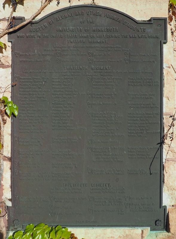 University of Minnesota Spanish-American War Memorial image. Click for full size.
