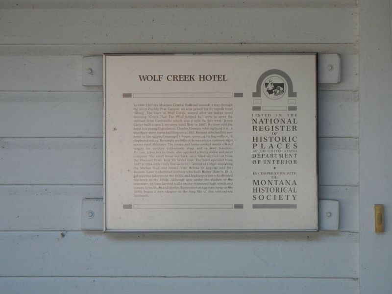 Wolf Creek Hotel Marker image. Click for full size.