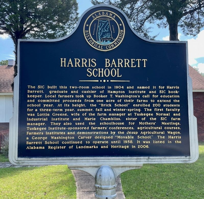 Harris Barrett School Marker image. Click for full size.