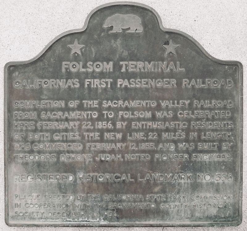 Folsom Terminal Marker image. Click for full size.