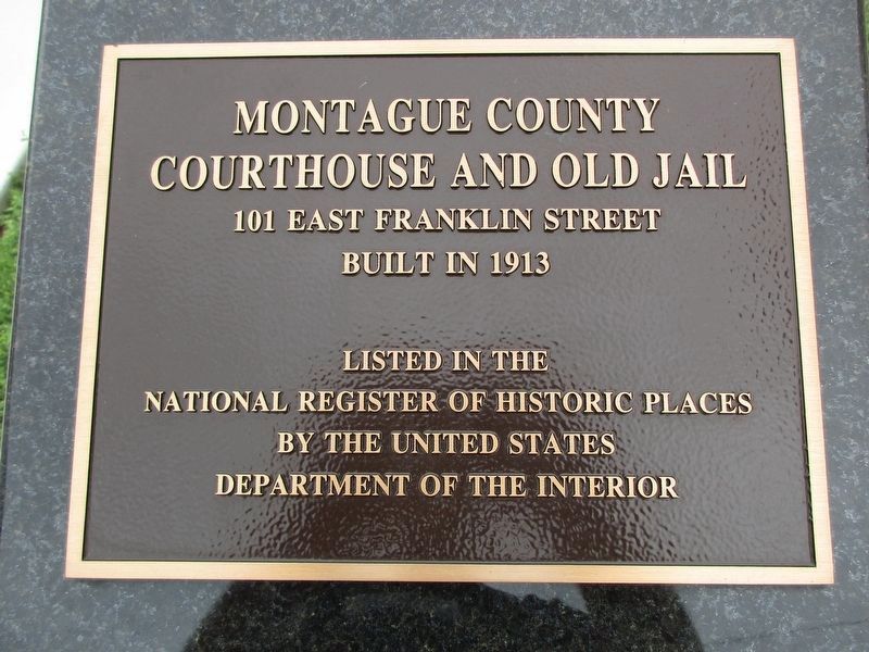 Montague County Courthouse N.R.H.P. plaque image. Click for full size.