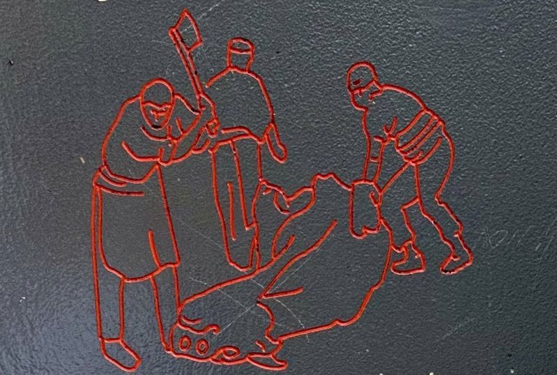 Les abattoirs / The Slaughterhouses Marker - detail. Click for full size. Les abattoirs / The Slaughterhouses Marker - detail image. Click for full size.