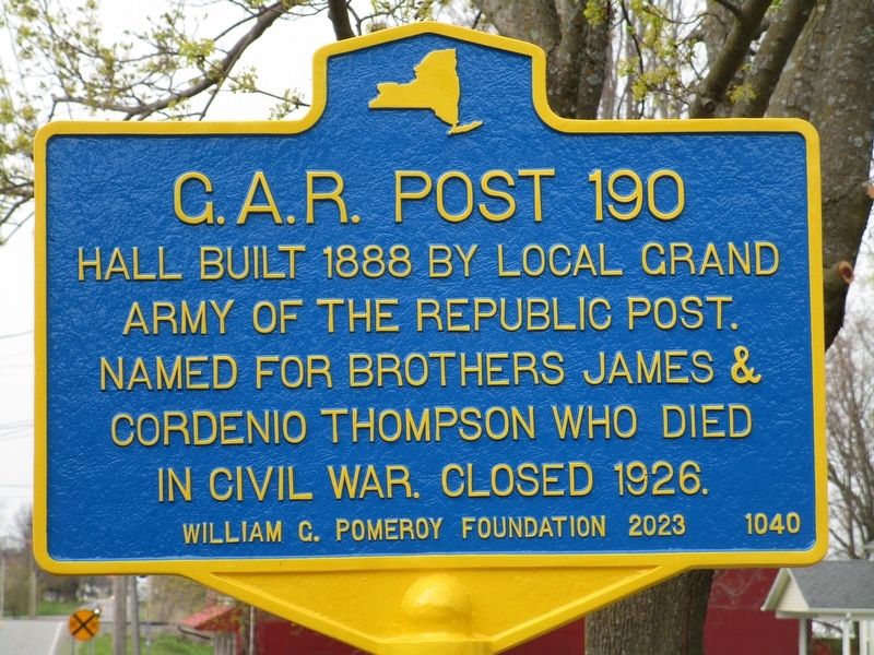 G.A.R. Post 190 Marker. Click for full size. G.A.R. Post 190 Marker image. Click for full size.