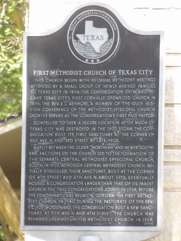 First Methodist Church of Texas City Marker image. Click for full size.