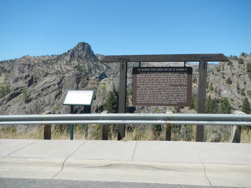 The Missouri River Canyon and Old US Highway 91 Marker image. Click for full size.