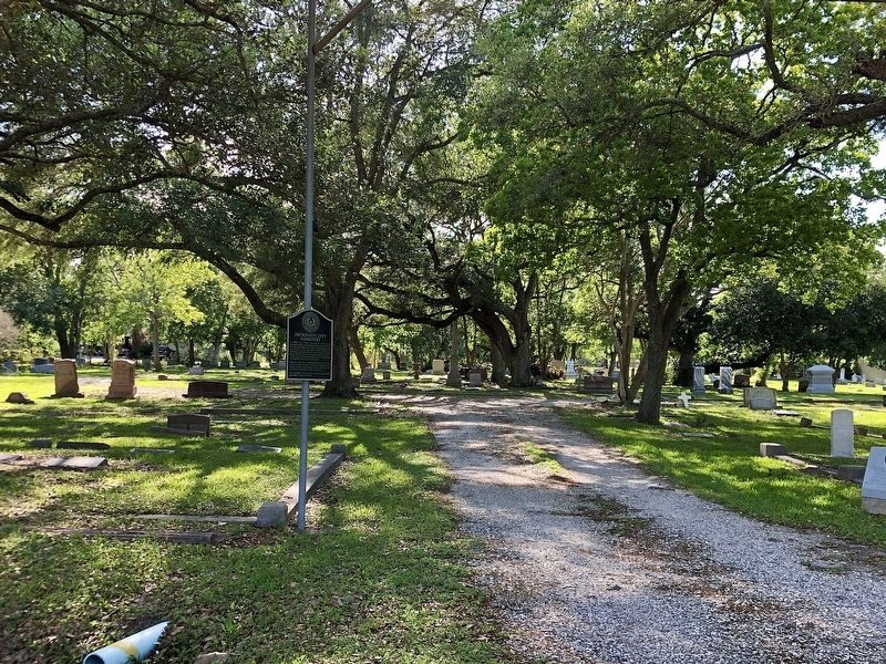 Dickinson City Cemetery and Marker image. Click for full size.