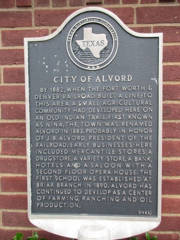 City of Alvord Marker image. Click for full size.