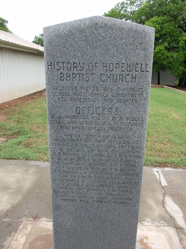History of Hopewell Baptist Church. Click for full size. History of Hopewell Baptist Church image. Click for full size.