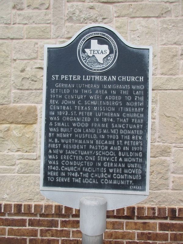 St. Peter Lutheran Church Marker. Click for full size. St. Peter Lutheran Church Marker image. Click for full size.