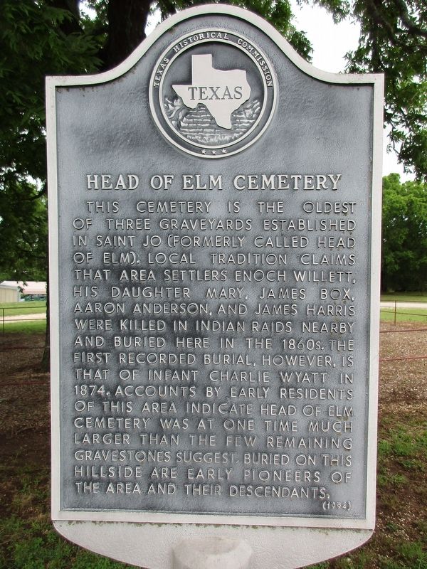 Head of Elm Cemetery Marker. Click for full size. Head of Elm Cemetery Marker image. Click for full size.