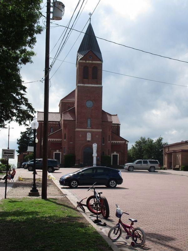 Saint Peter's Catholic Church and Marker. Click for full size. Saint Peter's Catholic Church and Marker image. Click for full size.