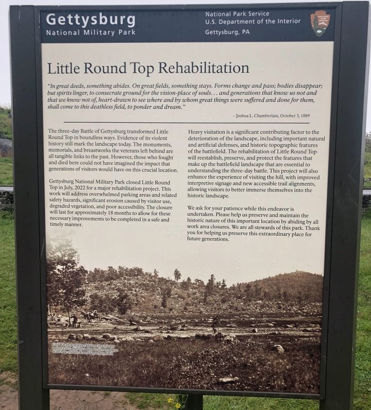 Little Round Top Rehabilitation Marker image. Click for full size.