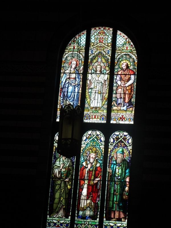 Saint Peter's Catholic Church stained-glass window image. Click for full size.
