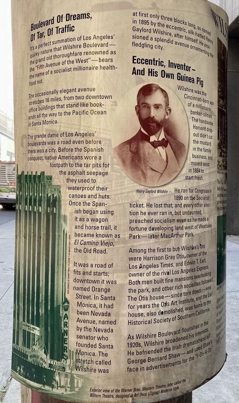 Wilshire Boulevard Marker. Click for full size. Wilshire Boulevard Marker image. Click for full size.