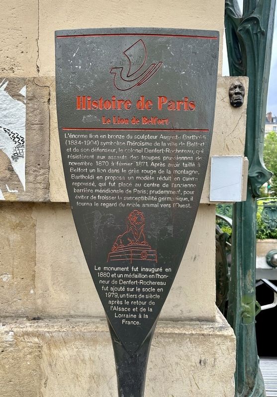 Le Lion de Belfort/ The Lion of Belfort Marker. Click for full size. Le Lion de Belfort/ The Lion of Belfort Marker image. Click for full size.