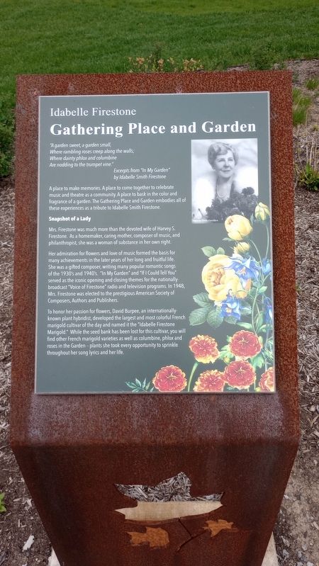 Gathering Place and Garden Marker. Click for full size. Gathering Place and Garden Marker image. Click for full size.