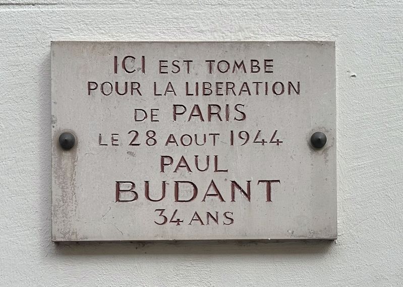 Paul Budant Marker. Click for full size. Paul Budant Marker image. Click for full size.