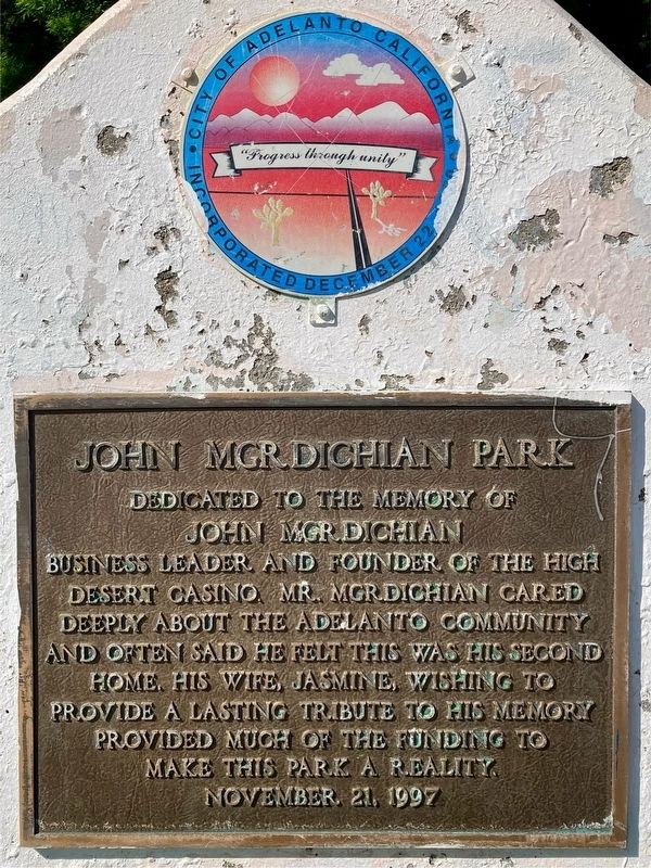 John Mgrdichian Park Marker image. Click for full size.