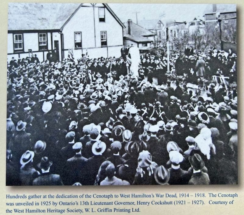 West Hamilton Cenotaph marker photo detail image. Click for full size.