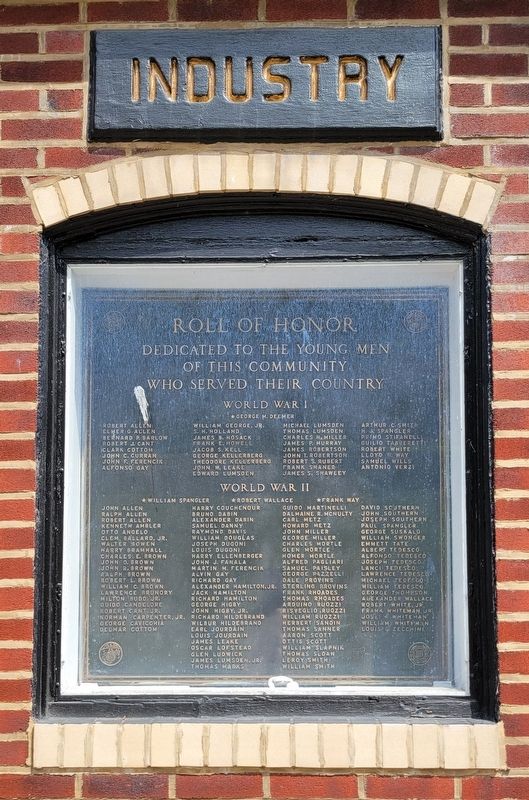 Industry Roll of Honor Marker. Click for full size. Industry Roll of Honor Marker image. Click for full size.