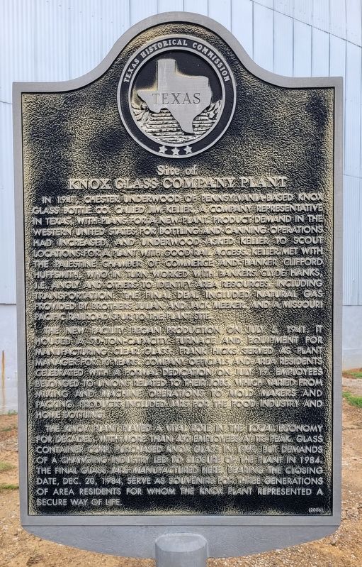 Site of Knox Glass Company Plant Marker image. Click for full size.