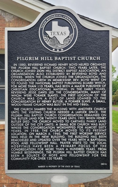 Pilgrim Hill Baptist Church Marker. Click for full size. Pilgrim Hill Baptist Church Marker image. Click for full size.