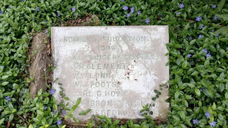 1908 dedication plaque from the former Stongsville High School image. Click for full size.