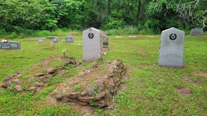 The Rev. Daniel Parker Gravestone and Marker (left side) image. Click for full size.