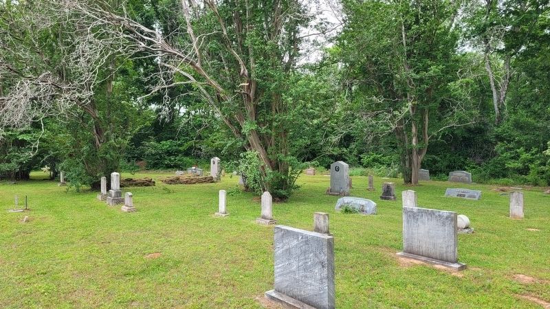 The view of the Rev. Daniel Parker Marker In the cemetery image. Click for full size.