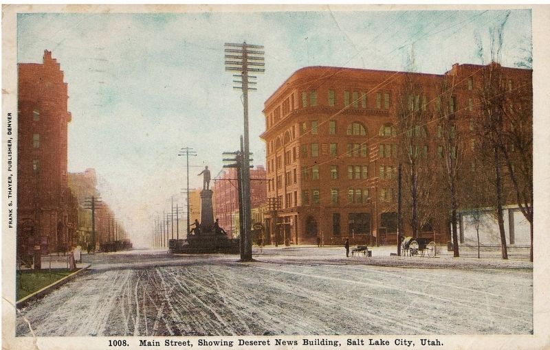Main Street, showing Deseret News Building image. Click for full size.
