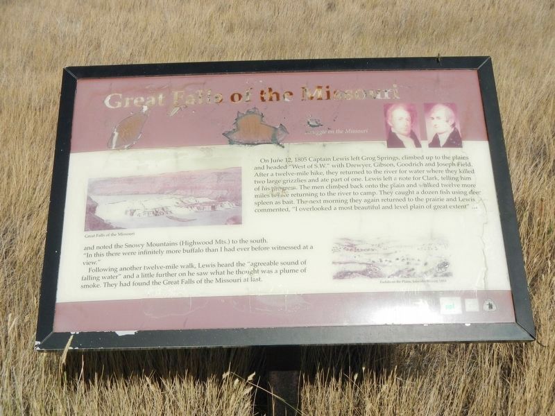 Great Falls of the Missouri Marker. Click for full size. Great Falls of the Missouri Marker image. Click for full size.