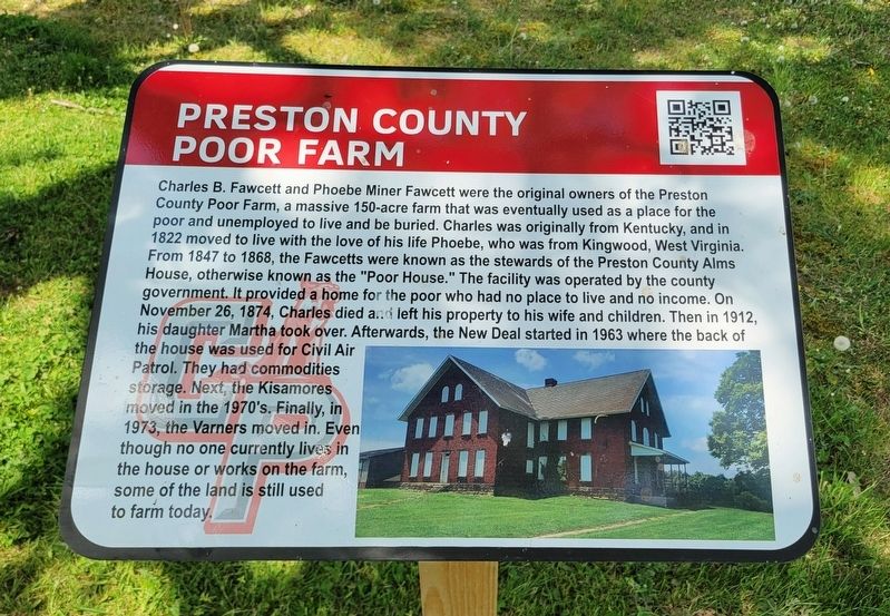 Preston County Poor Farm Marker image. Click for full size.