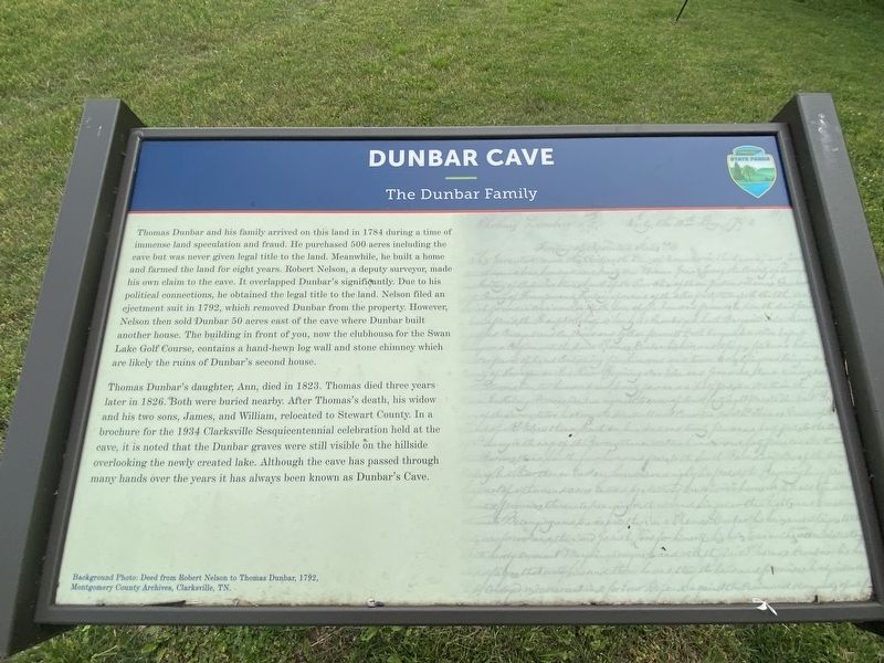 Dunbar Cave Marker image. Click for full size.