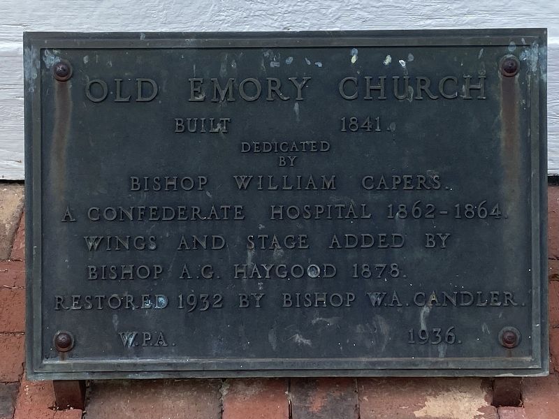 Old Emory Church Marker image. Click for full size.