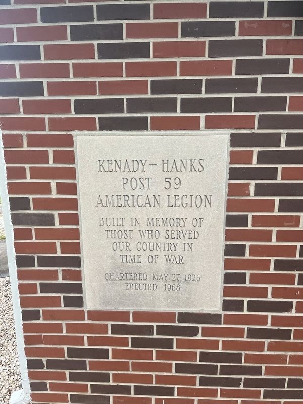 Kenady - hanks Post 59 American Legion Marker image. Click for full size.