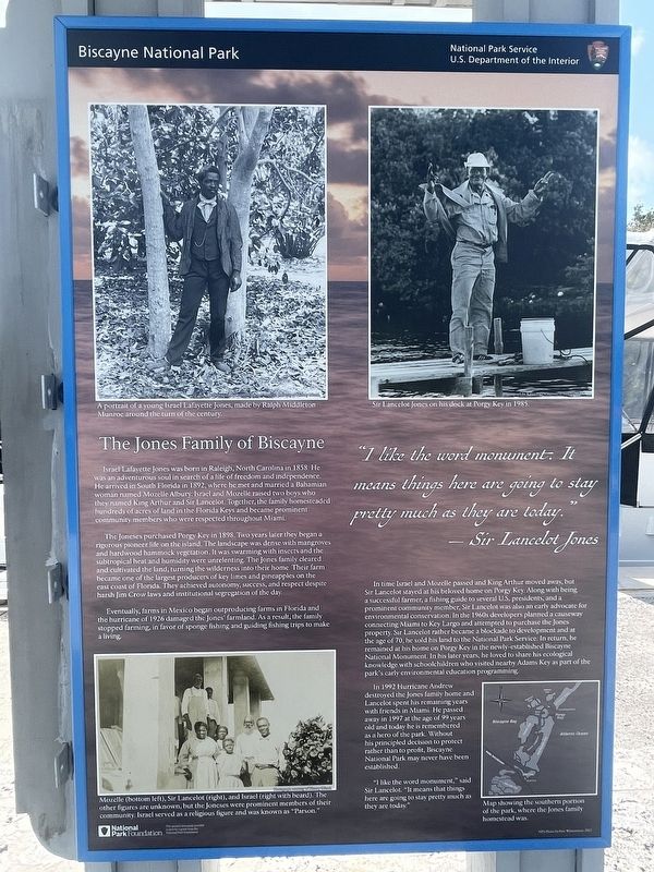 The Jones Family of Biscayne Marker. Click for full size. The Jones Family of Biscayne Marker image. Click for full size.