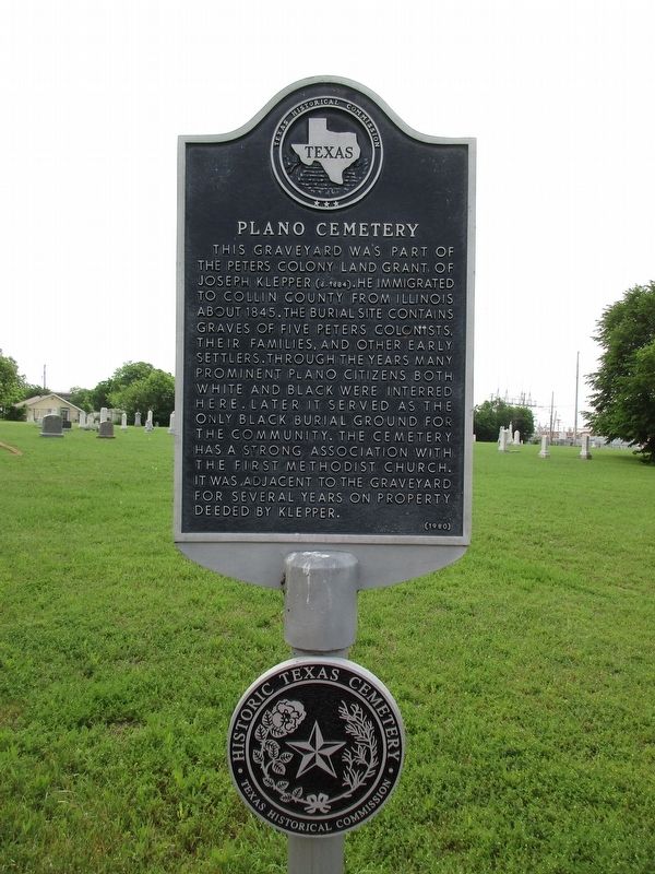Plano Cemetery Marker image. Click for full size.