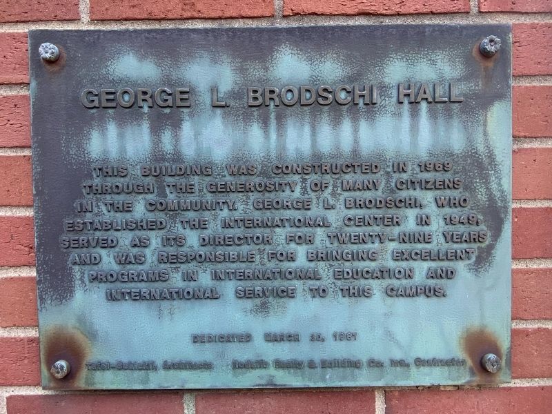 George L. Brodschi Hall Marker. Click for full size. George L. Brodschi Hall Marker image. Click for full size.