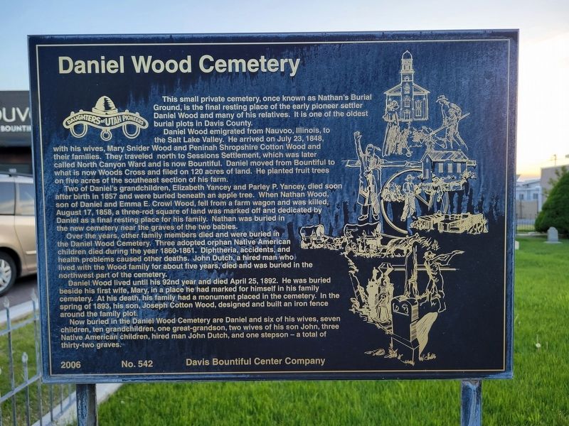 Daniel Wood Cemetery Marker image. Click for full size.