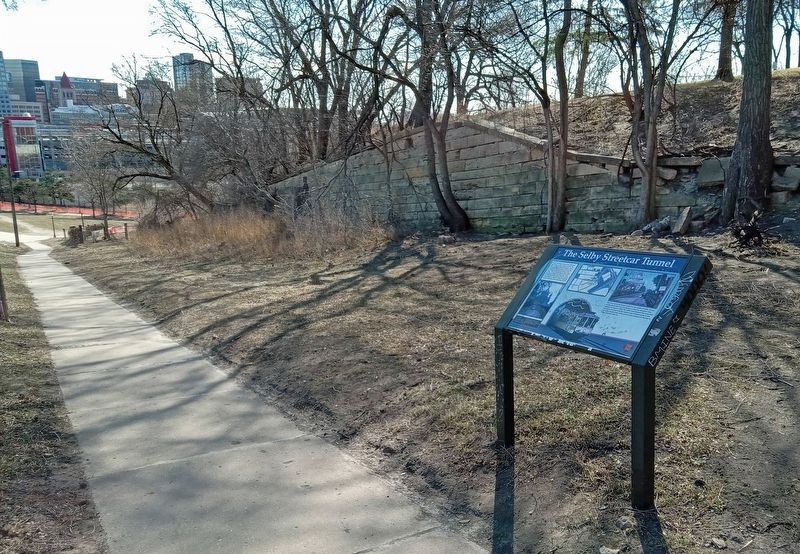 The Selby Streetcar Tunnel Marker at the southwest corner of Cathedral Hill Park. Click for full size. The Selby Streetcar Tunnel Marker at the southwest corner of Cathedral Hill Park image. Click for full size.