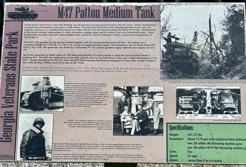 M47 Patton Medium Tank Marker. Click for full size. M47 Patton Medium Tank Marker image. Click for full size.