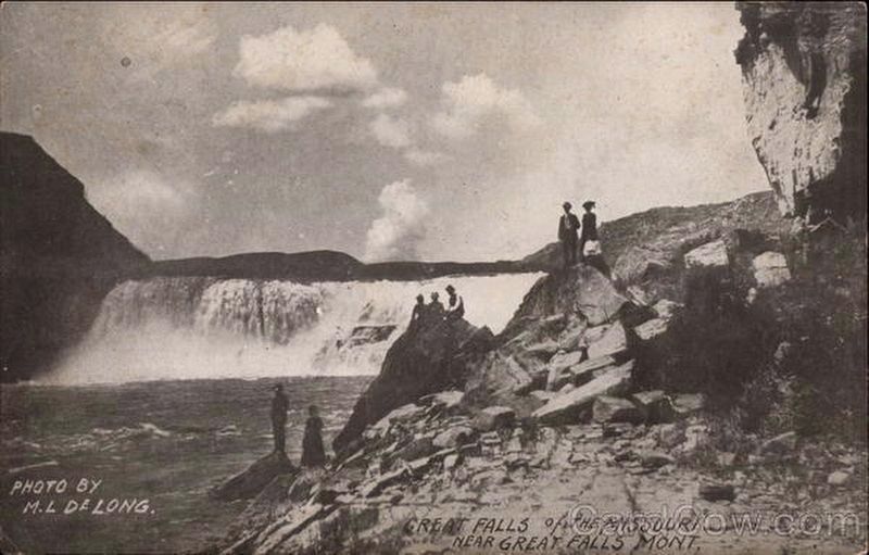 Great Falls of the Missouri before construction of the Ryan Dam. Click for full size. Great Falls of the Missouri before construction of the Ryan Dam image. Click for full size.