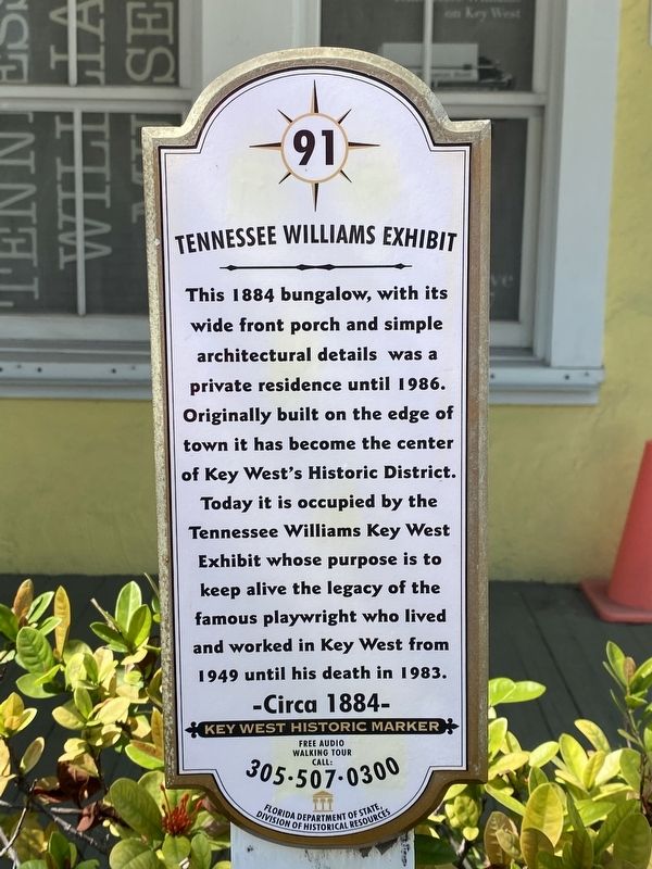 Tennessee Williams Exhibit Marker. Click for full size. Tennessee Williams Exhibit Marker image. Click for full size.