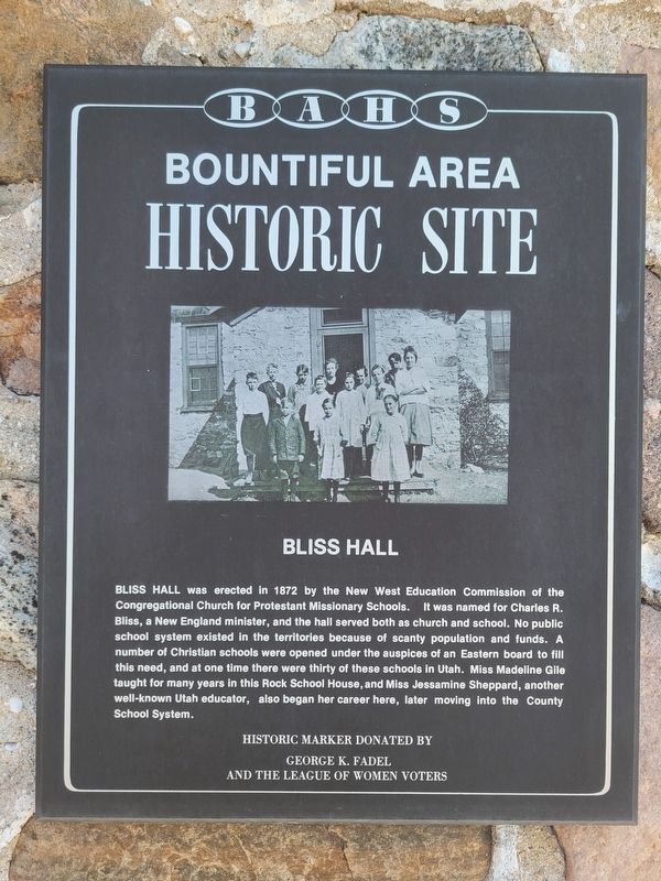 Bliss Hall Marker image. Click for full size.