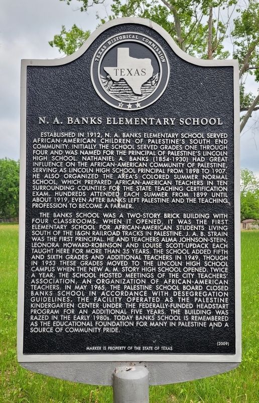 N. A. Banks Elementary School Marker image. Click for full size.