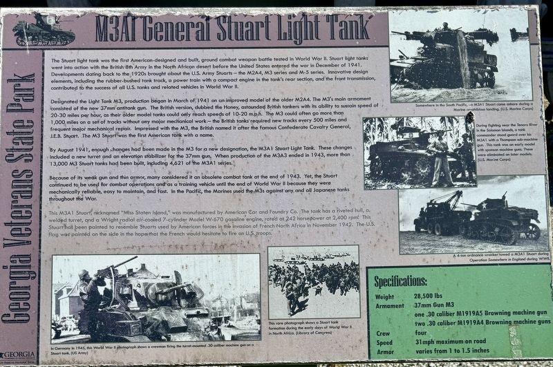 M3AI General Stuart Light Tank Marker image. Click for full size.