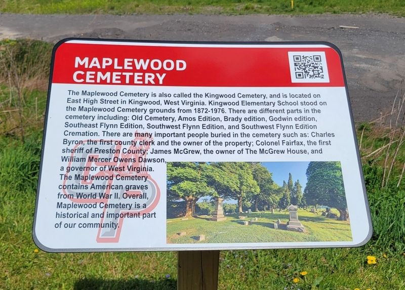 Maplewood Cemetery Marker. Click for full size. Maplewood Cemetery Marker image. Click for full size.