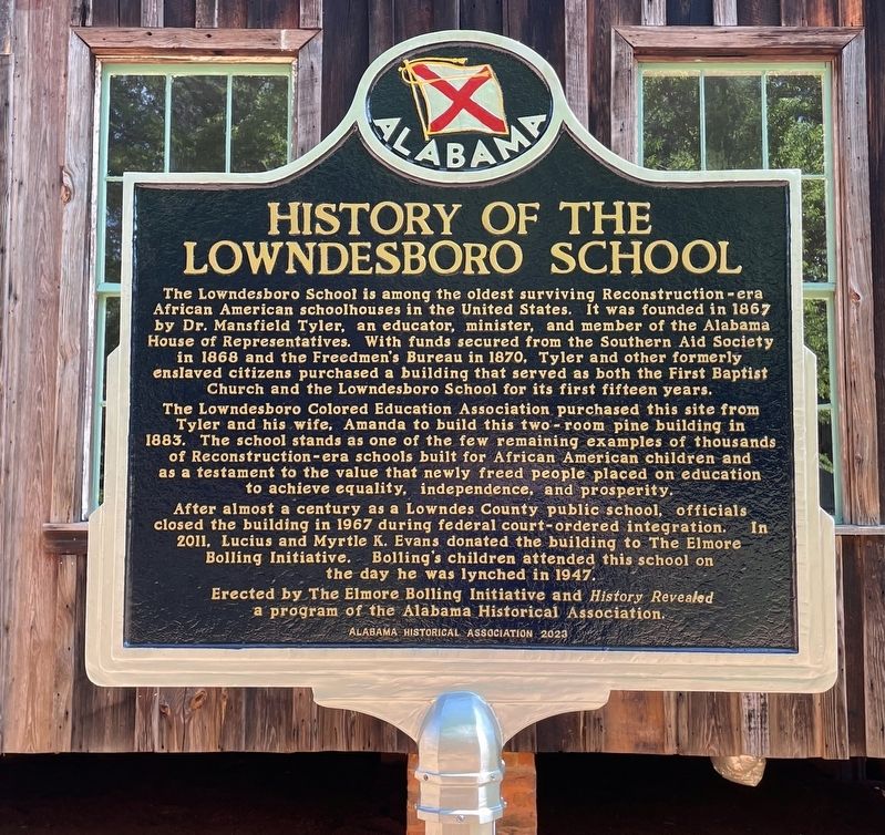 History of the Lowndesboro School Marker. Click for full size. History of the Lowndesboro School Marker image. Click for full size.